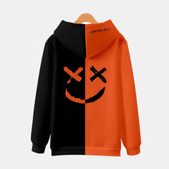 Sudadera holgada con estampado de emojis divertidos en la espalda