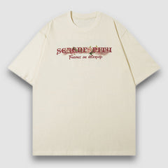 Camiseta estampada con estampado de flores y corazones