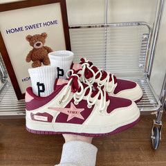 Zapatillas de skate con parche de estrella rosa