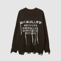 Tassel Word Design Sweater