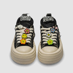 Zapatillas deportivas informales con decoración de diamantes de imitación