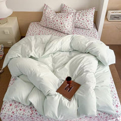 Chloe Pastel Candy Cotton Bedding Set - Mint