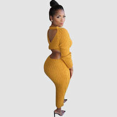 Einfarbiges, figurbetontes, rückenfreies Kleid