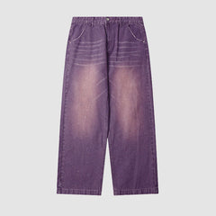 Vaqueros de pierna ancha lavados inspirados en macarrones