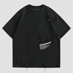 Camisetas con letras de bolsillo