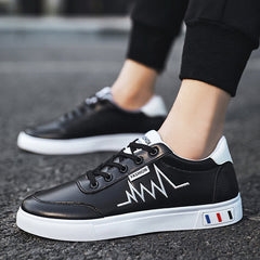 Weiße grüne Sneakers im koreanischen Stil für Herren