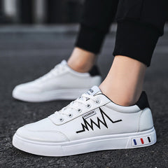 Weiße grüne Sneakers im koreanischen Stil für Herren