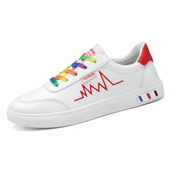 Weiße grüne Sneakers im koreanischen Stil für Herren
