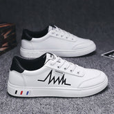 Men's White Korean Style Green Sneakers
