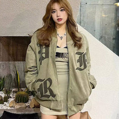 Bestickte Baseballjacke aus Wildleder