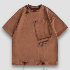 Camisetas con letras de bolsillo