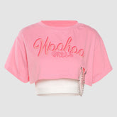 Zweiteiliges Crop-Top mit Ketten