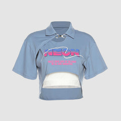 Zweiteiliges Crop-Top mit Revers