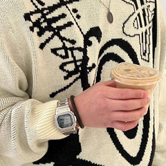 Street Chic Künstlerischer Strickpullover
