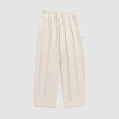 Pantalones cargo de pierna recta con diseño plisado para exteriores