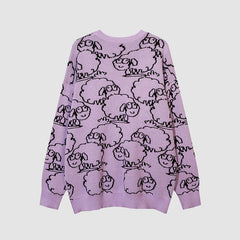 Pullover mit Cartoon-Schaf-Muster