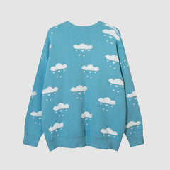 Süßer Pullover mit Regenmuster