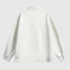 Chaqueta de cuero estilo piloto de motociclista retro estilo callejero