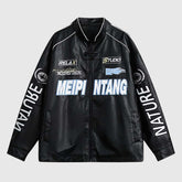 Chaqueta de cuero estilo piloto de motociclista retro estilo callejero