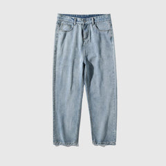 Vaqueros sencillos de corte relajado y color liso