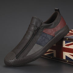 Zapatos de lona con cremallera estilo coreano para hombre