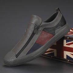 Zapatos de lona con cremallera estilo coreano para hombre