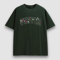 Camiseta con diseño bordado de flores
