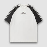 Camiseta raglán con rayas en contraste