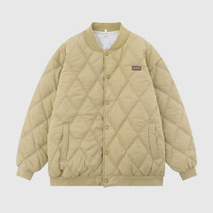 Baseballjacke im Vintage-Stil mit Rautenmuster