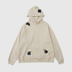 Sudadera con parches irregulares en contraste multicolor