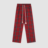 Pantalones casuales a cuadros con cordón