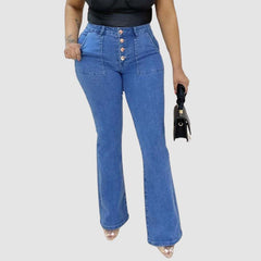 Jeans de alta elasticidad con parche de bolsillo