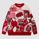 Suéter jacquard con diseño de dragón de dibujos animados