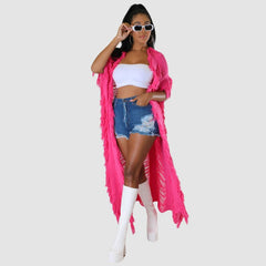 Lange Strickjacken mit Hohlquaste