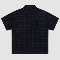 Einfarbige karierte Hemden mit Reißverschluss