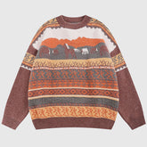 Irregular Color Contrast Stripe Pullover