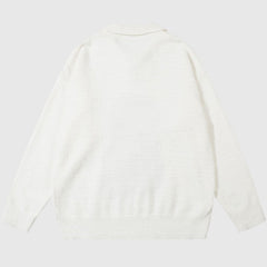 Suéter de pelo de visón bordado con estampado de oveja