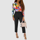 Einfarbige Hose mit hoher Taille