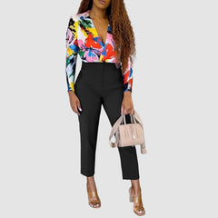 Pantalones de talle alto de color liso