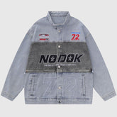 Number Embroidered Denim Jacket