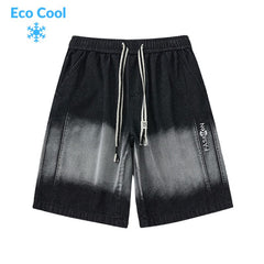 Shorts vaqueros con contraste de seda de hielo