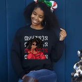 Sudadera con capucha estampada con estampado de chica cool