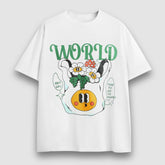 Camiseta estampada con flores sonrientes