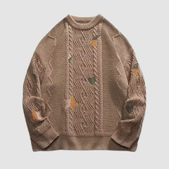 Strickpullover mit Twist-Stickerei