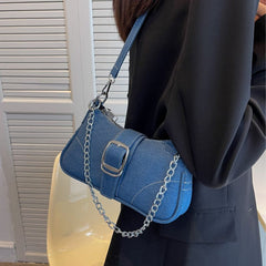 Bolso baguette de hombro de mezclilla
