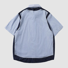 Übergroße Patchwork-Streifenhemden