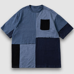 Camiseta de patchwork en contraste