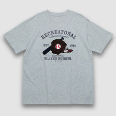 T-Shirt mit Handtuch-Stickerei und Baseball-Muster