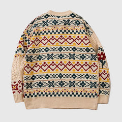 Jersey de punto con costura de patrón de flores