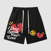 Shorts con estampado de letras de amor de playa